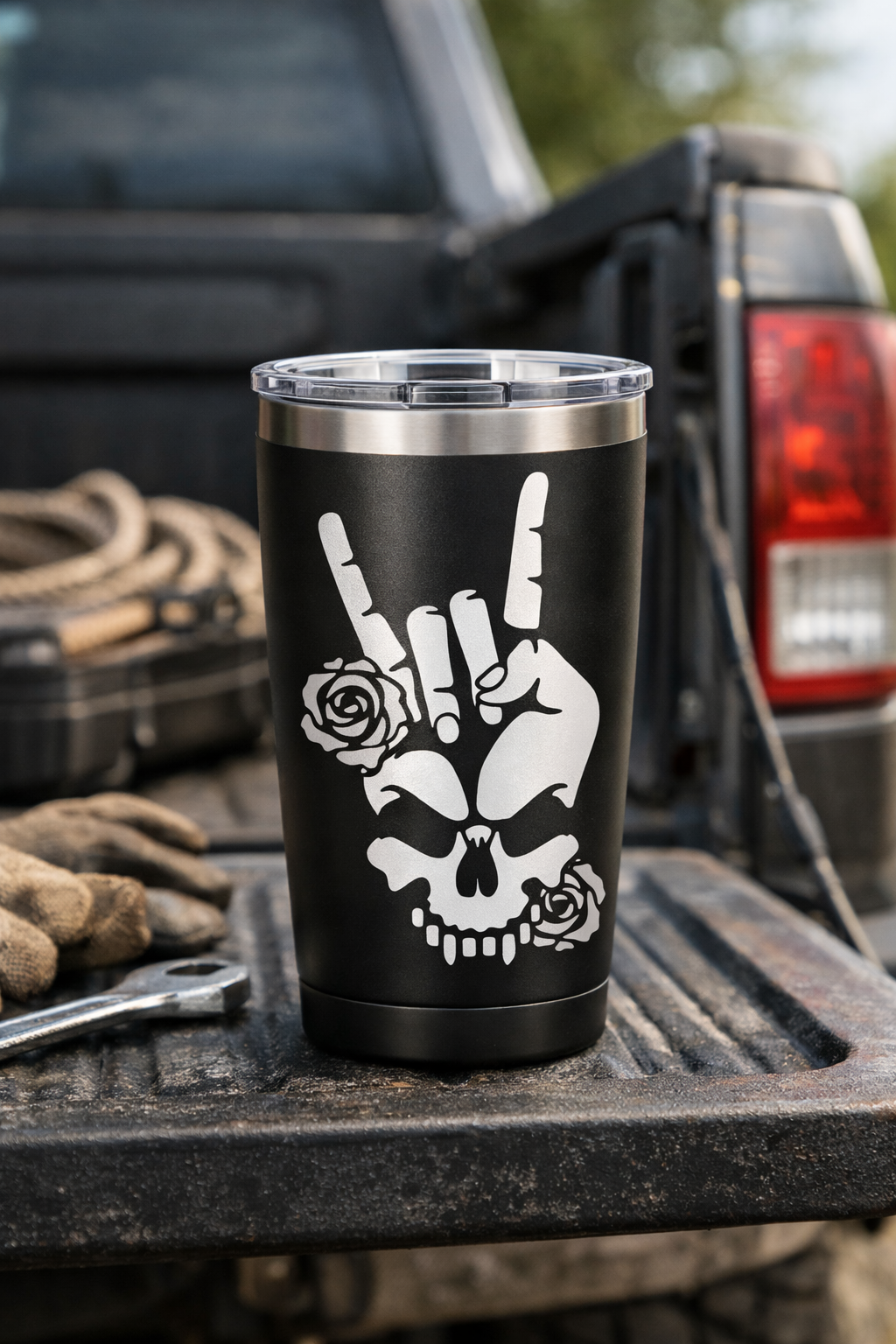 Rose Skull Vinyl Decal