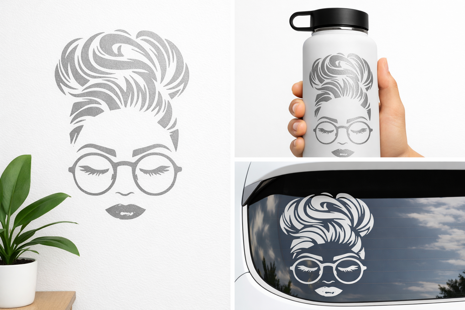 Girl In Glasses Vinyl Decal