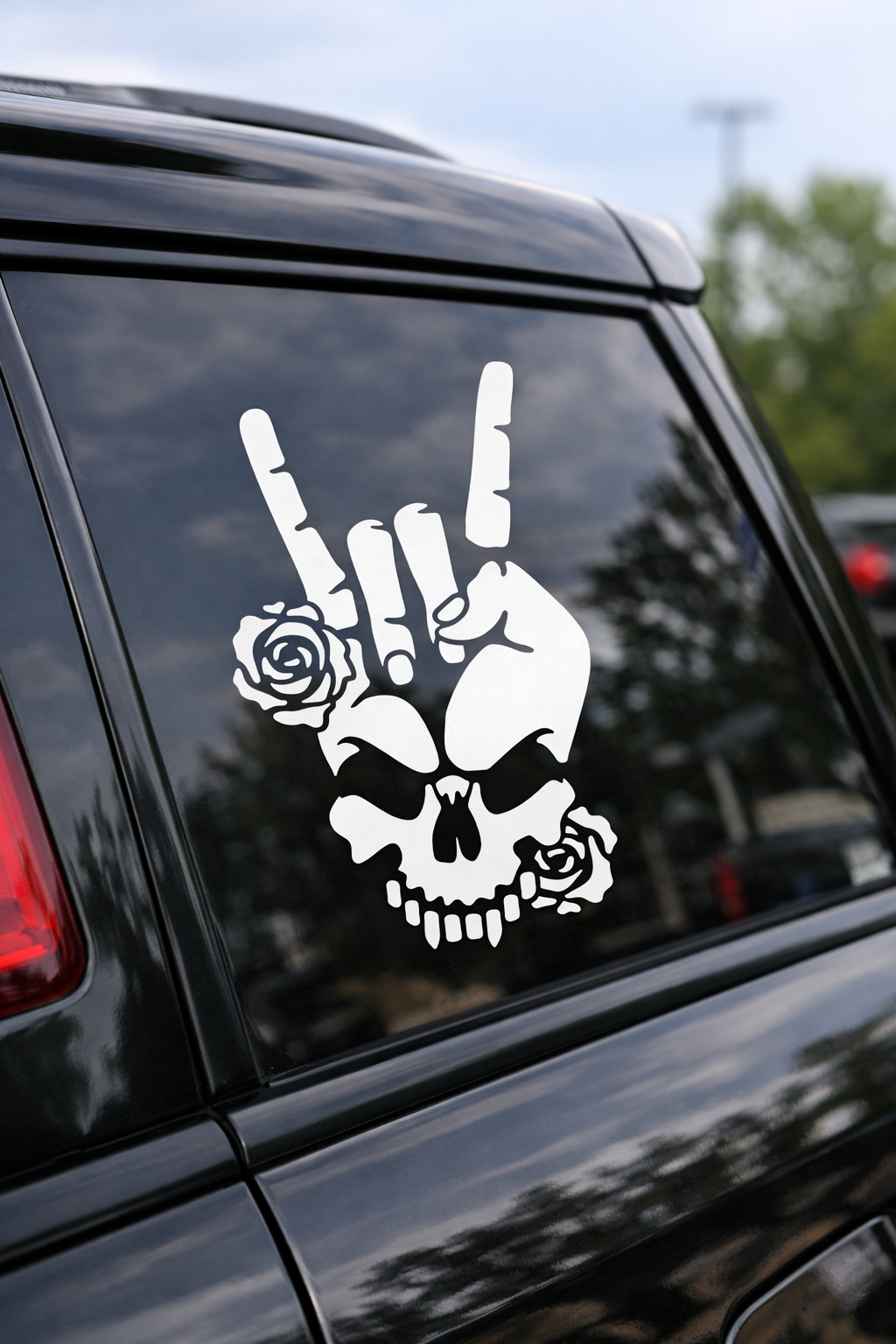 Rose Skull Vinyl Decal