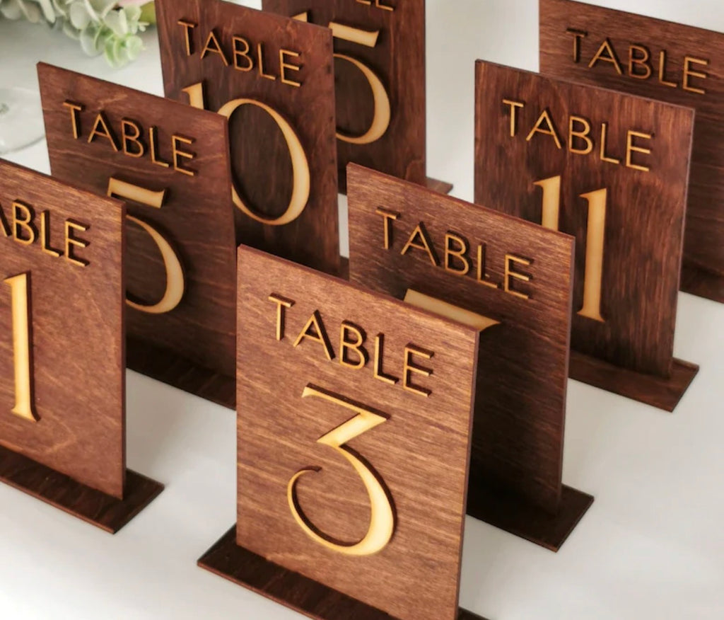 Wedding Decor Table Numbers and a Find Your Seat Board