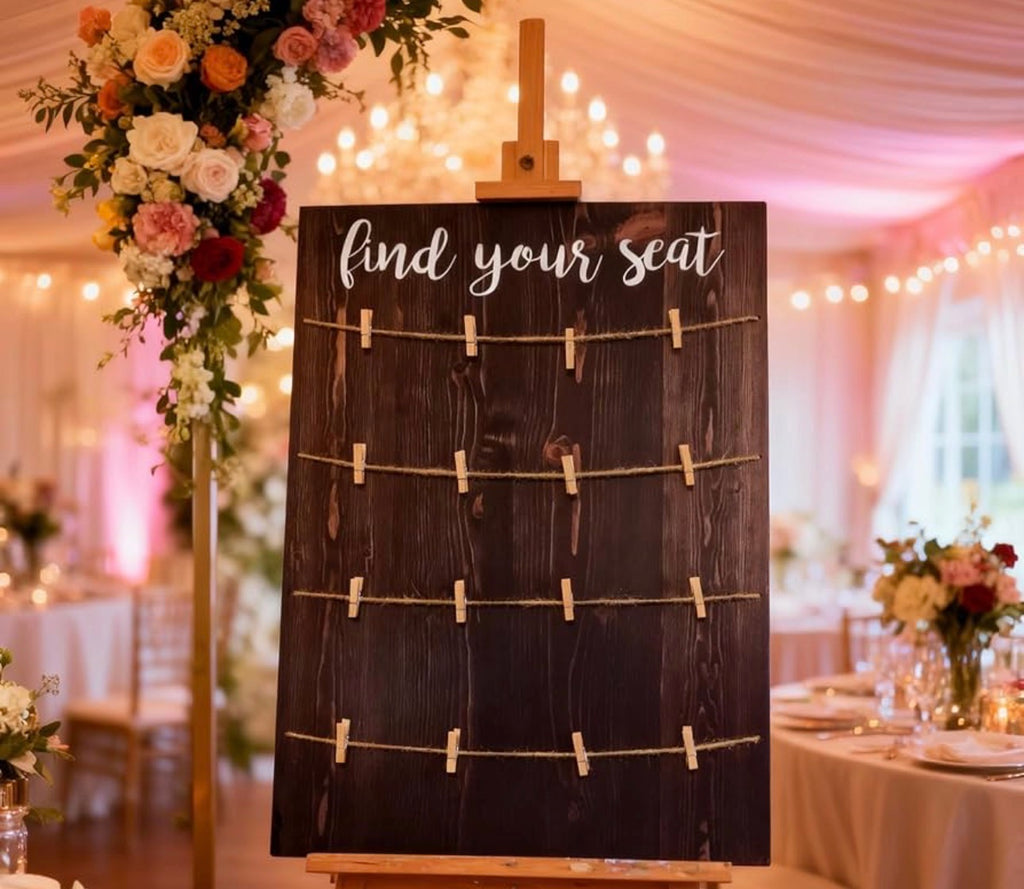 Wedding Decor Table Numbers and a Find Your Seat Board