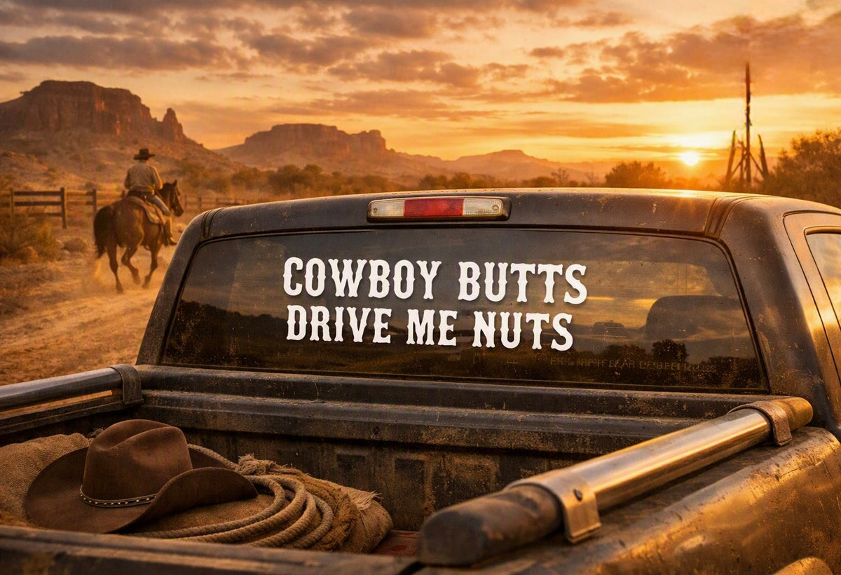 Cowboy Butts Drive Me Nuts Vinyl Decal
