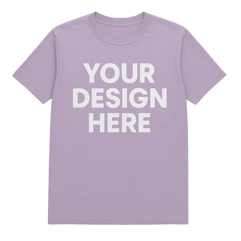 Custom Light Purple Front Design Only T-Shirt