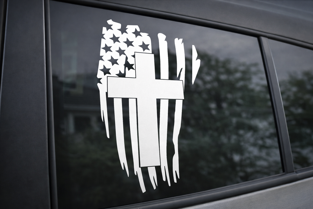 Flag/Cross Vinyl Decal