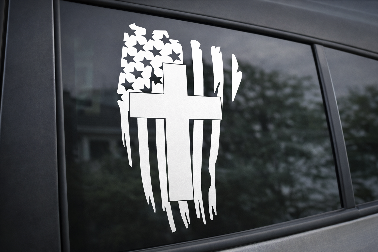 Flag/Cross Vinyl Decal