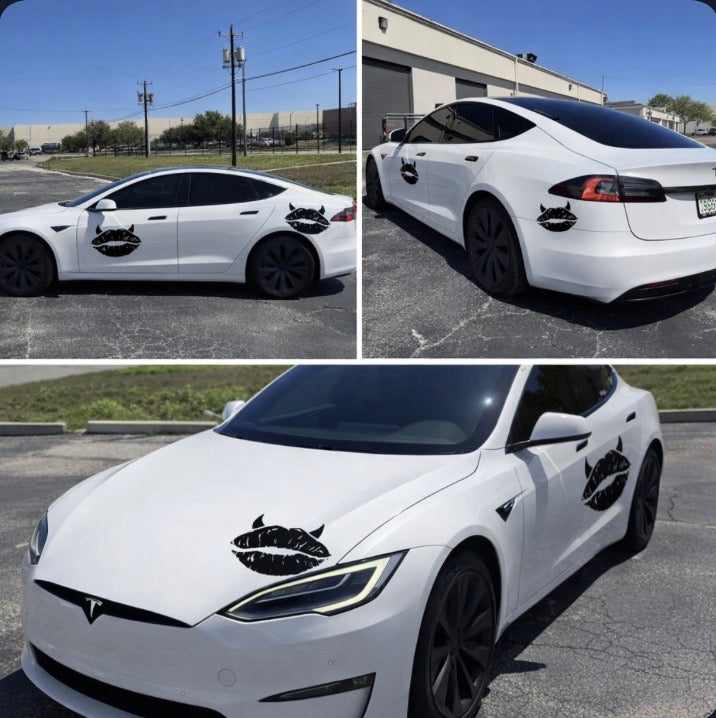 Devil Lips Vinyl Decal