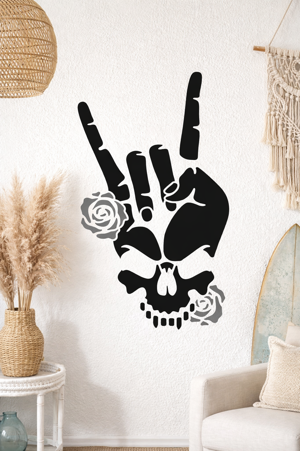 Rose Skull Vinyl Decal