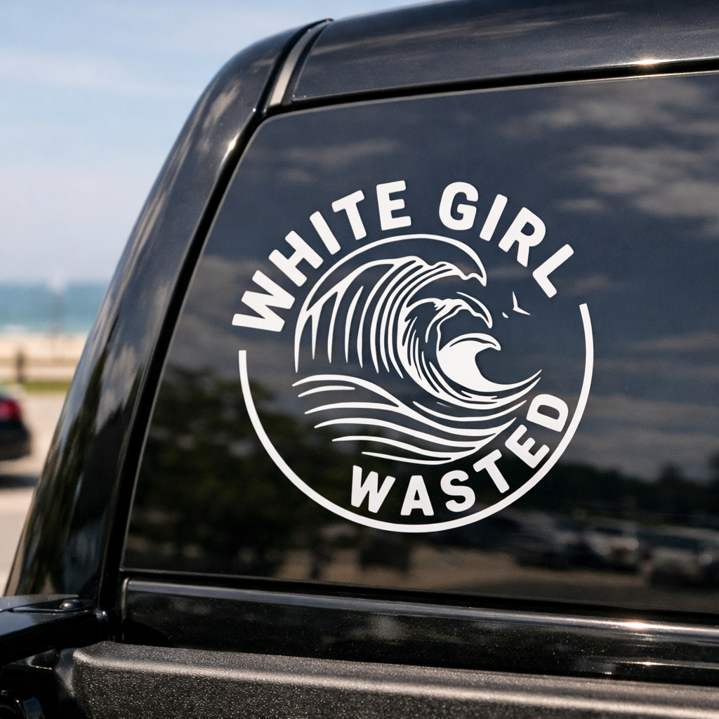 White Girl Waisted Vinyl Decal