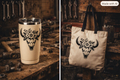 Bull Head with a Flower Crown Vinyl Decal