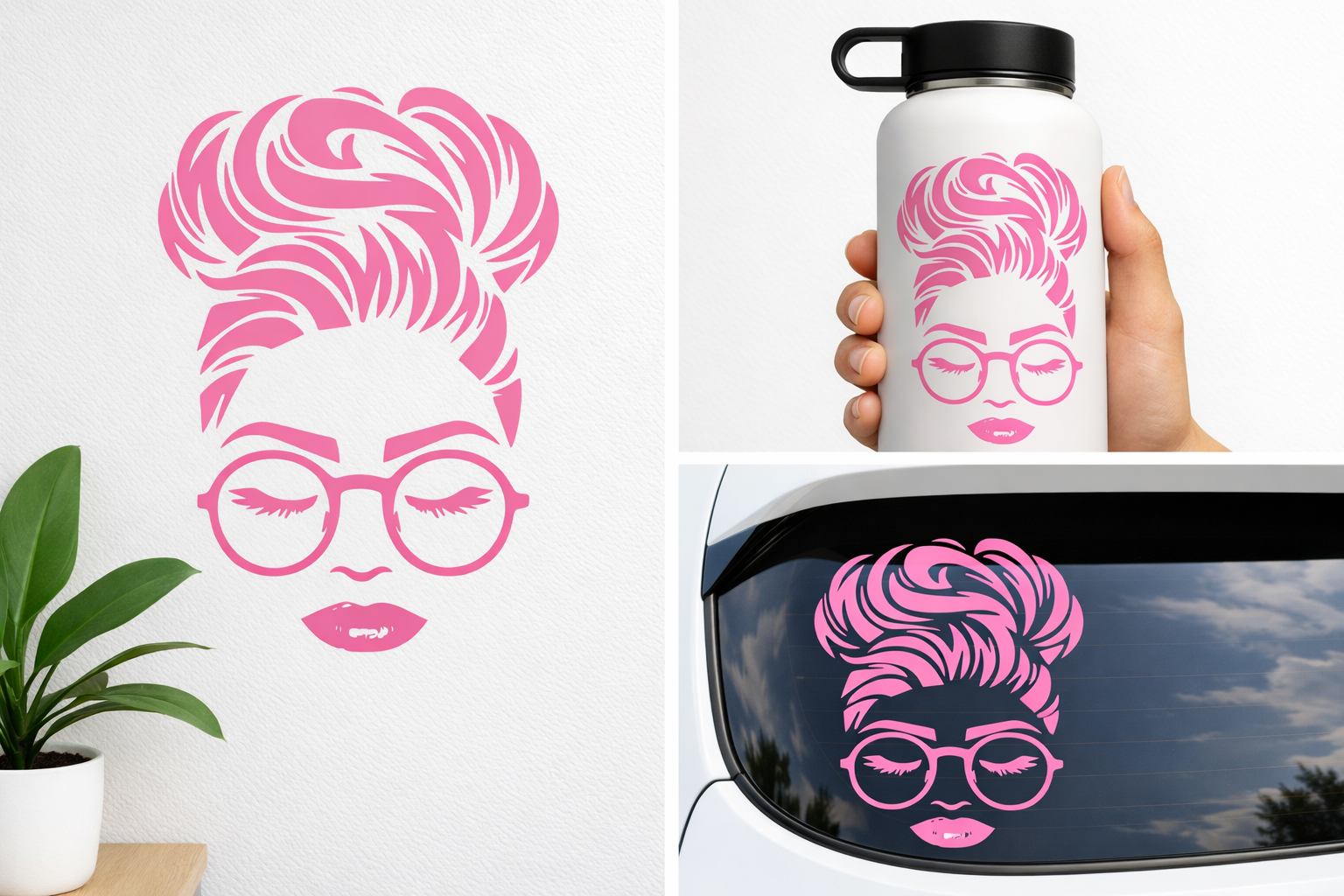 Girl In Glasses Vinyl Decal