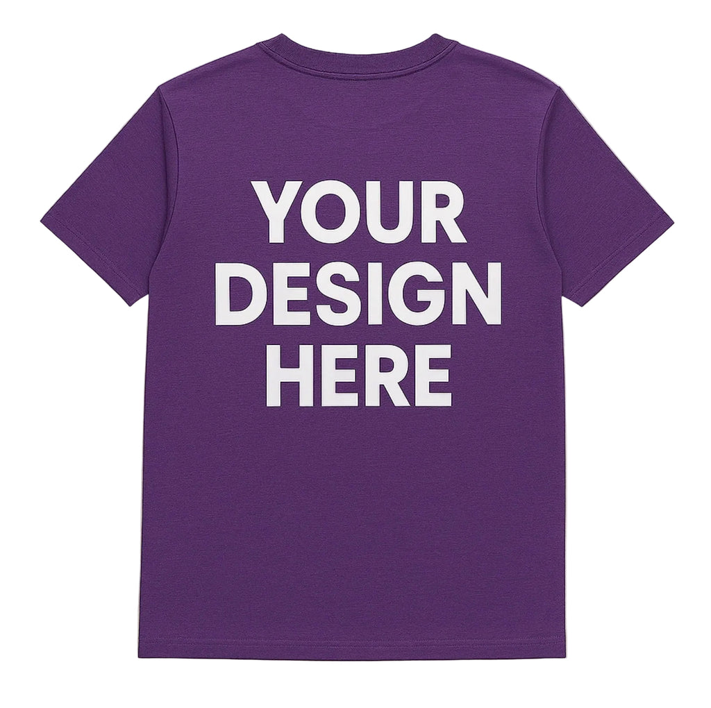 Custom Dark Purple Front and Back Design T-Shirt
