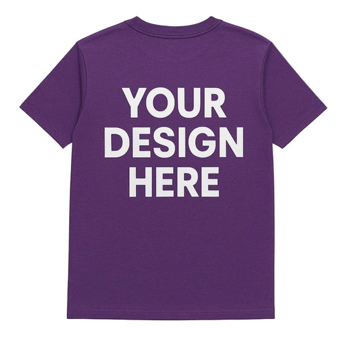 Custom Dark Purple Front and Back Design T-Shirt