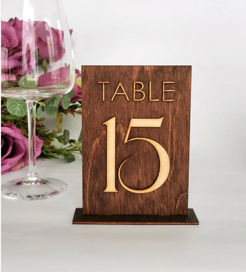 Wedding Decor Table Numbers and a Find Your Seat Board