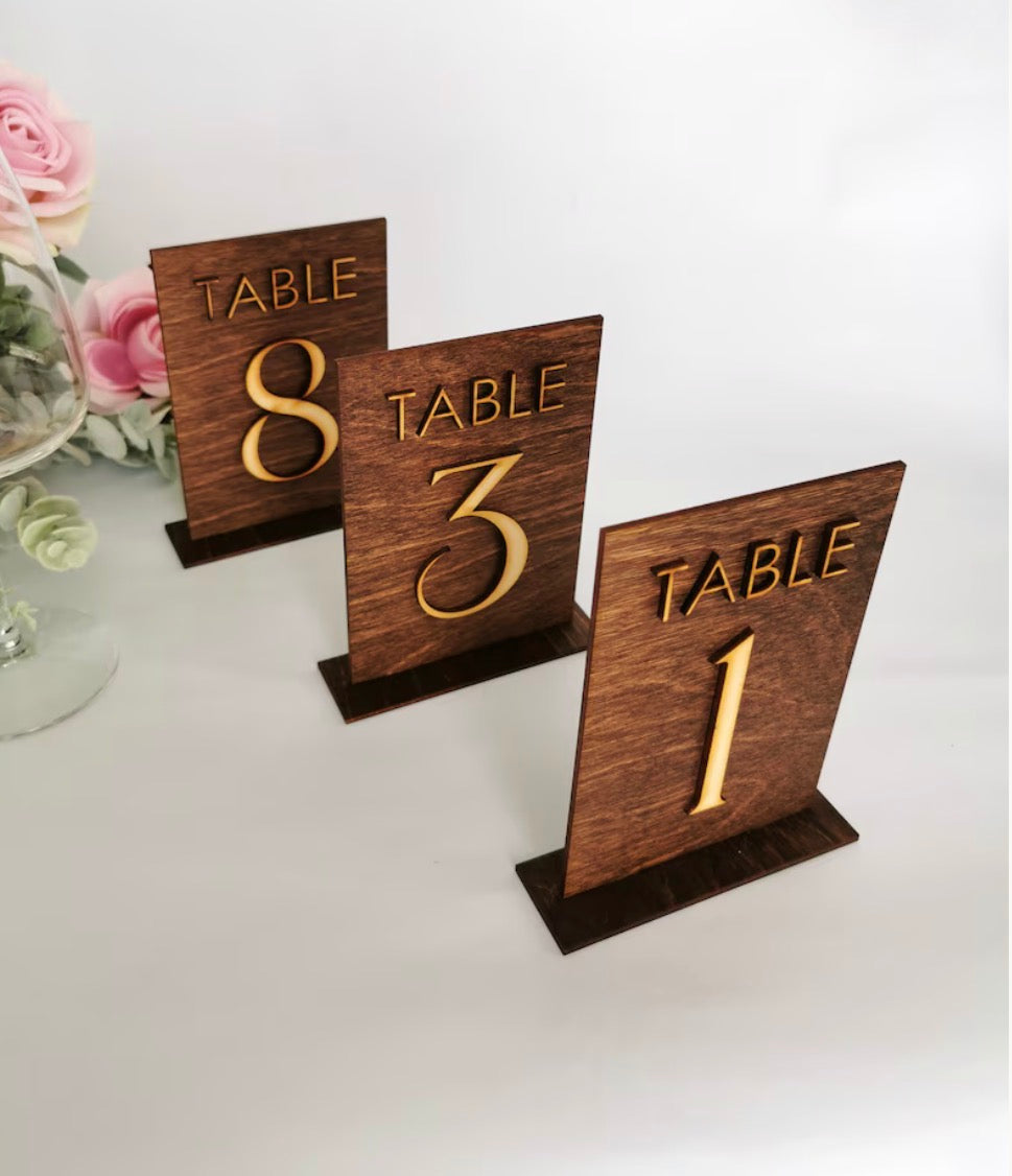 Wedding Decor Table Numbers and a Find Your Seat Board