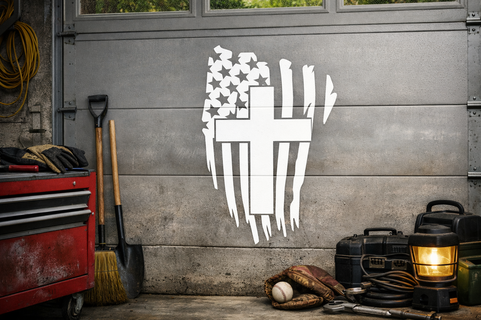 Flag/Cross Vinyl Decal