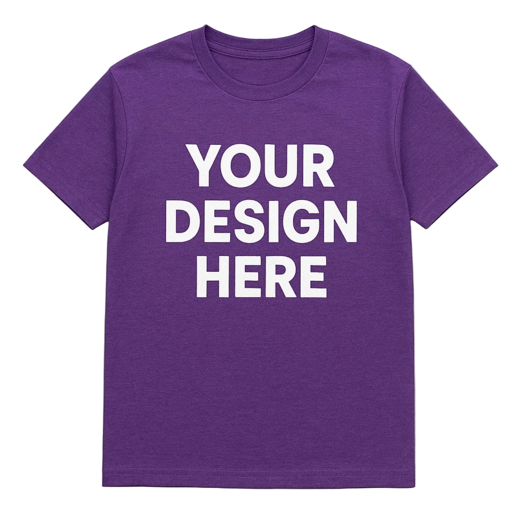 Custom Dark Purple Front and Back Design T-Shirt
