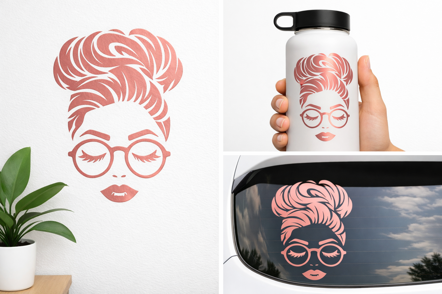 Girl In Glasses Vinyl Decal