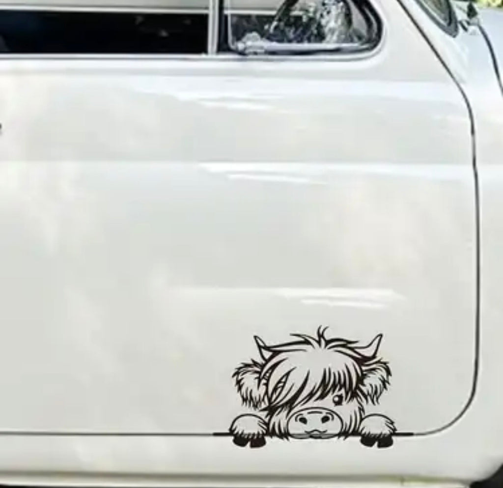 Peeping Cow Vinyl Decal