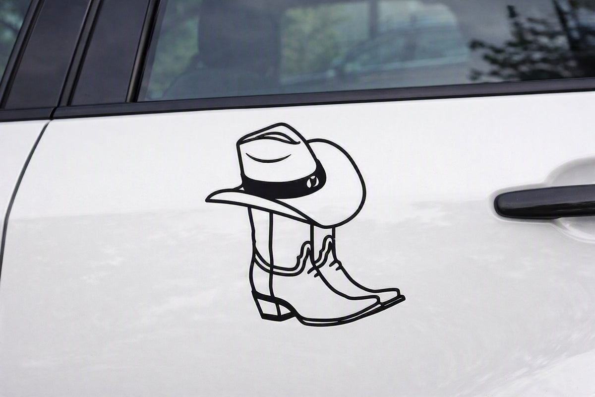 Plain Boots and Hat Vinyl Decal