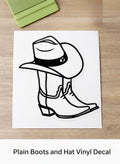 Plain Boots and Hat Vinyl Decal