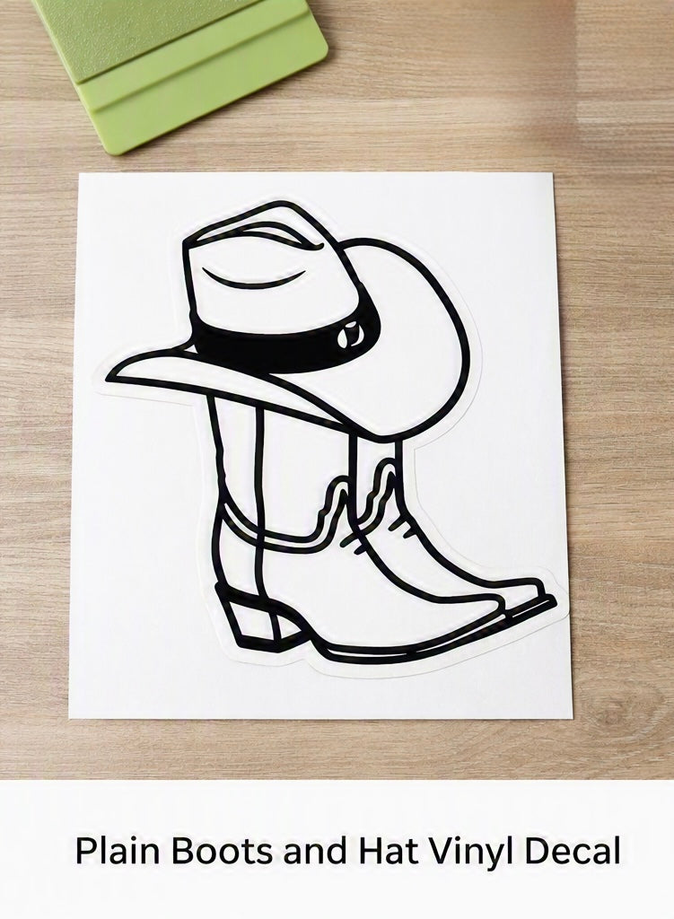 Plain Boots and Hat Vinyl Decal