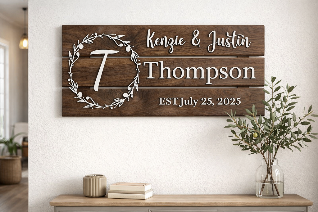 Rustic Custom Wooden Family Sign