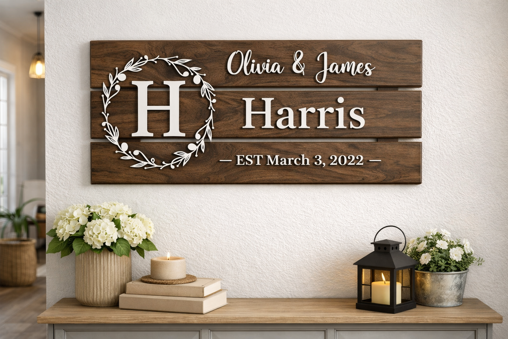 Rustic Custom Wooden Family Sign