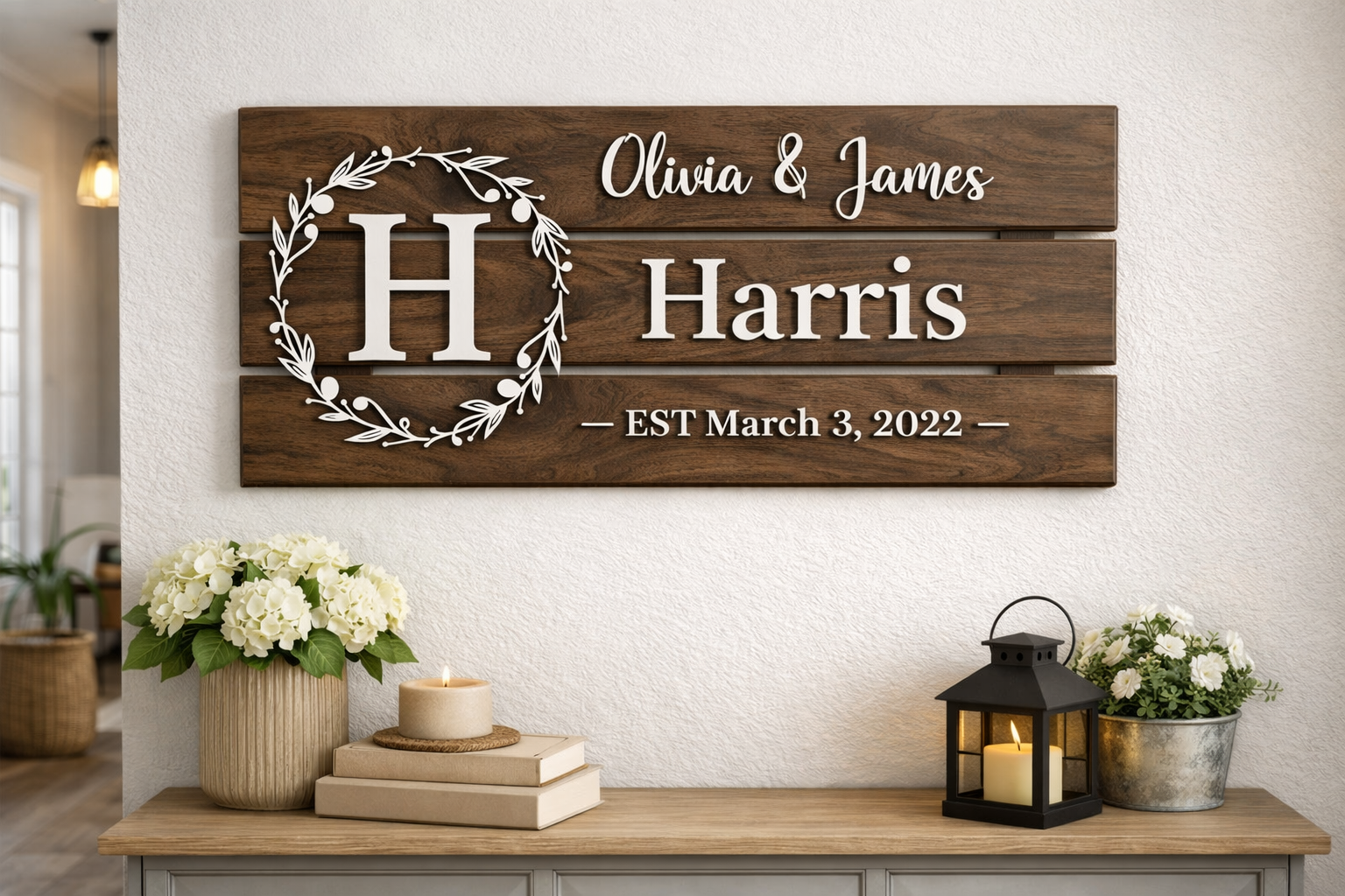 Rustic Custom Wooden Family Sign