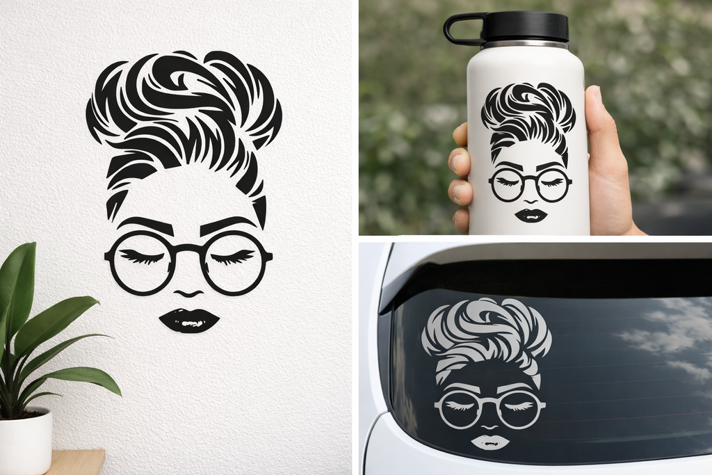 Girl In Glasses Vinyl Decal