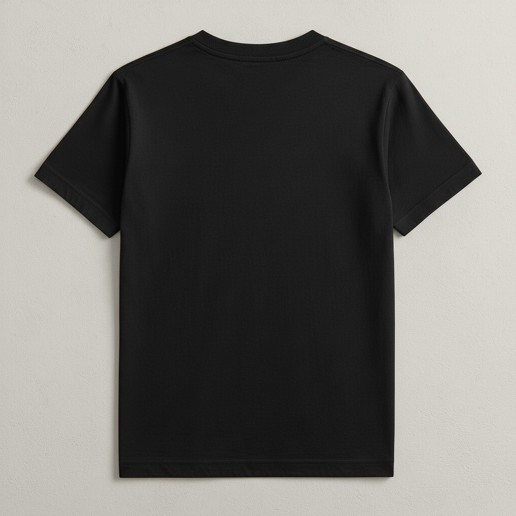 Black T-Shirt Back - Plain
