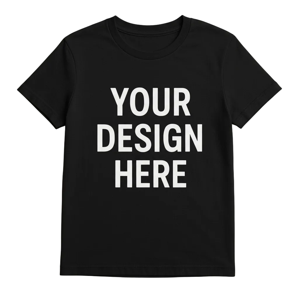 Black T-Shirt Front - White Text