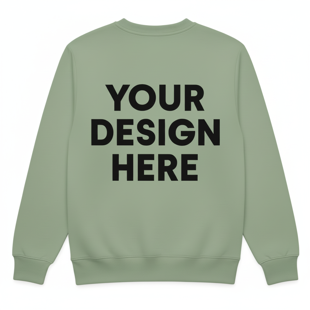 Green Sweatshirt Back with Design