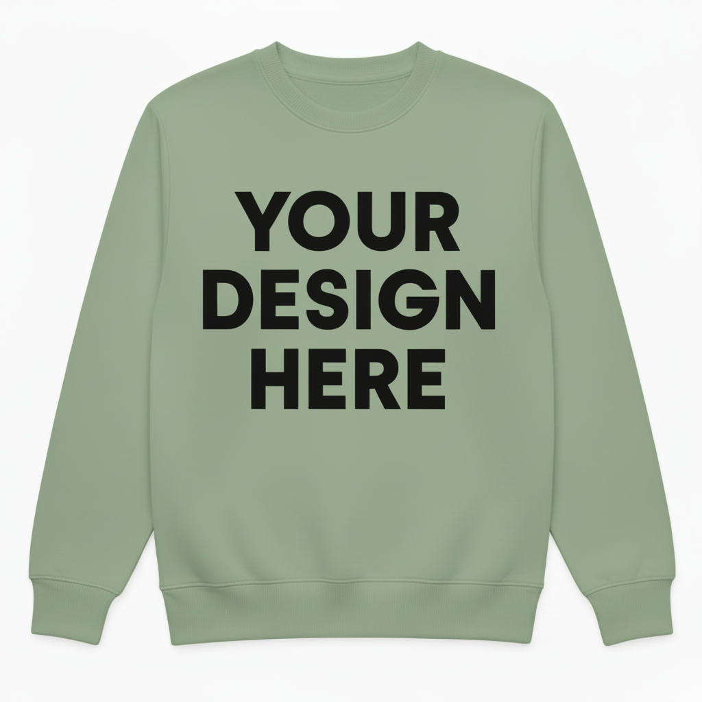 Green Sweatshirt Front with Design