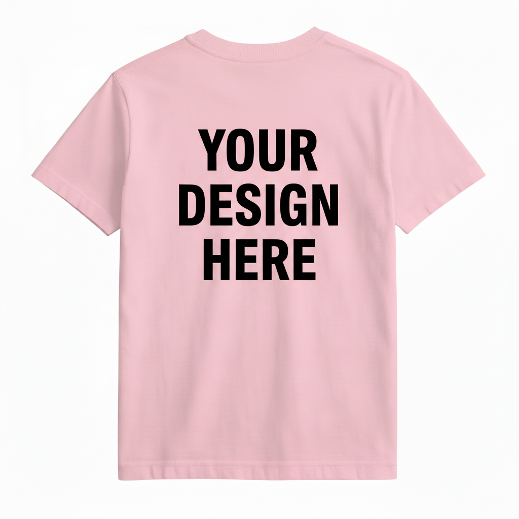 Light Pink T-Shirt Back - Black Text