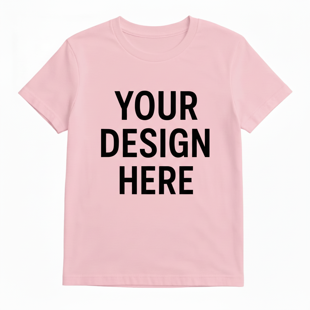 Light Pink T-Shirt Front - Black Text