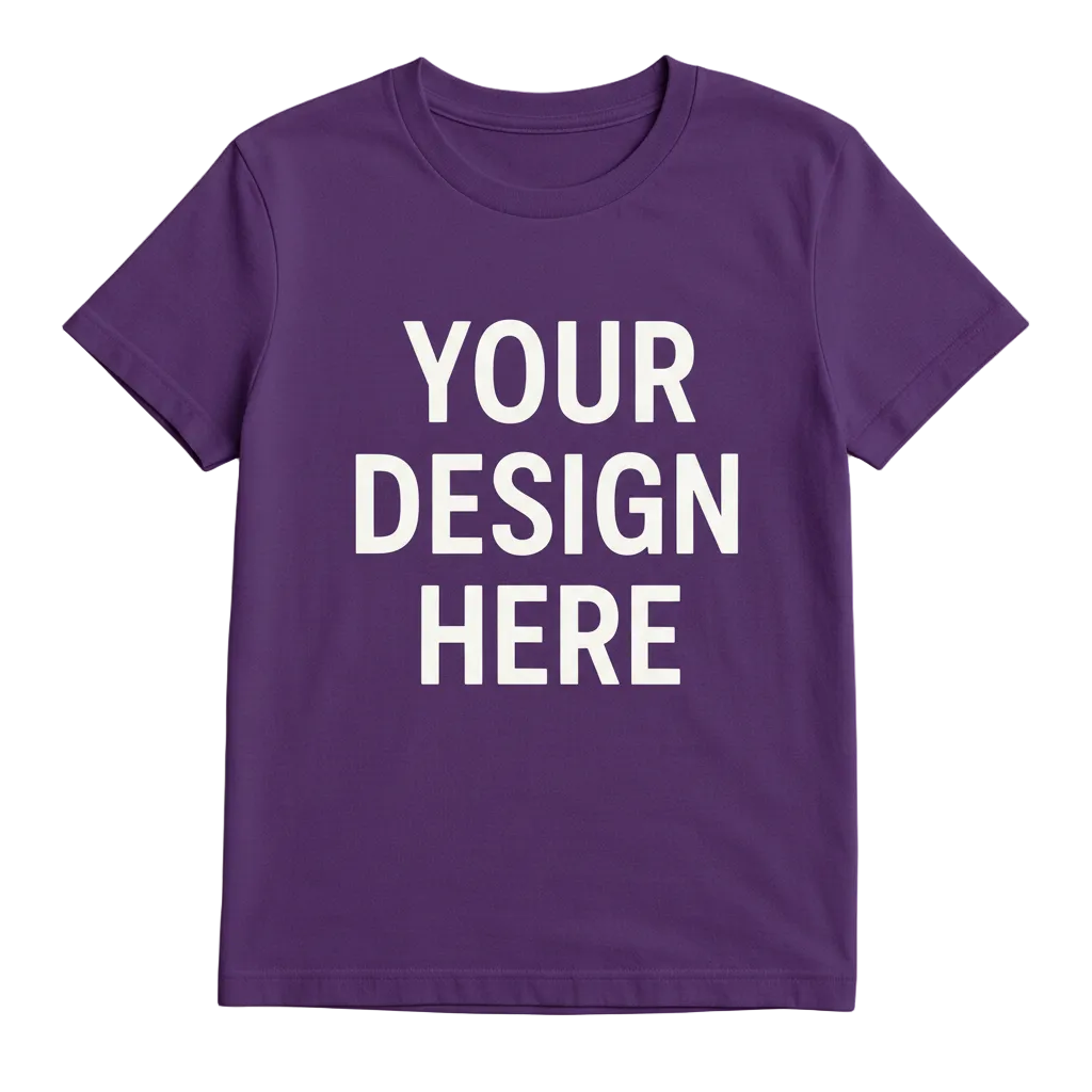 Medium Purple T-Shirt Front - White Text