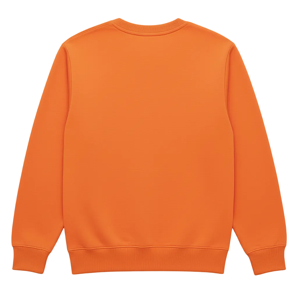 Orange Sweatshirt Plain Back