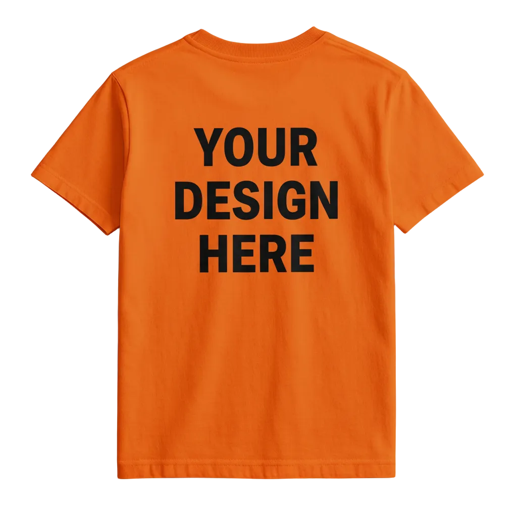 Orange T-Shirt Back - Large Your Design Here