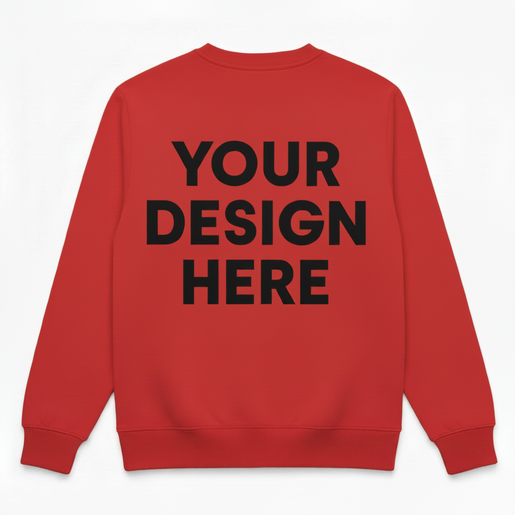 Red Sweatshirt Back with Design