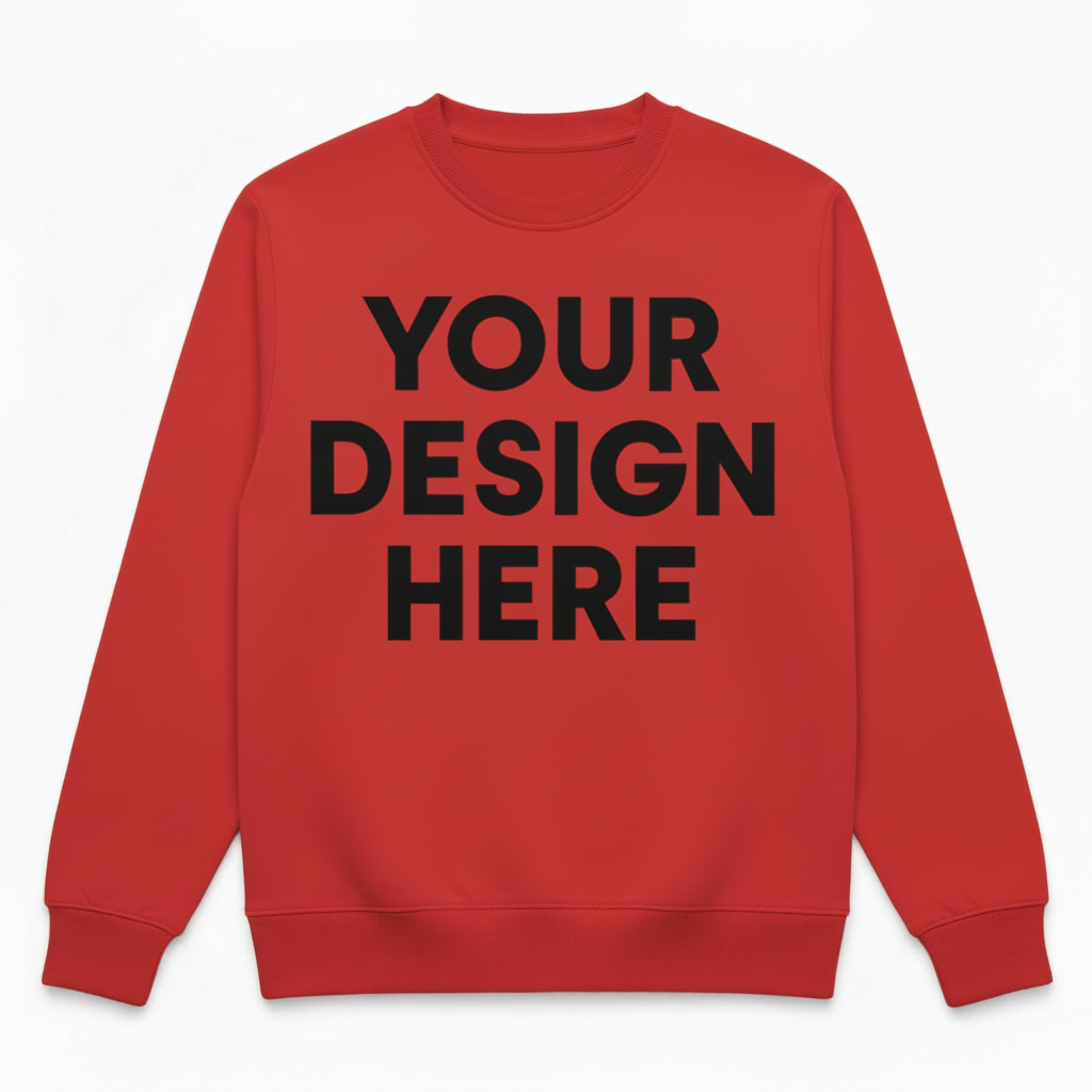 Red Sweatshirt Front with Design