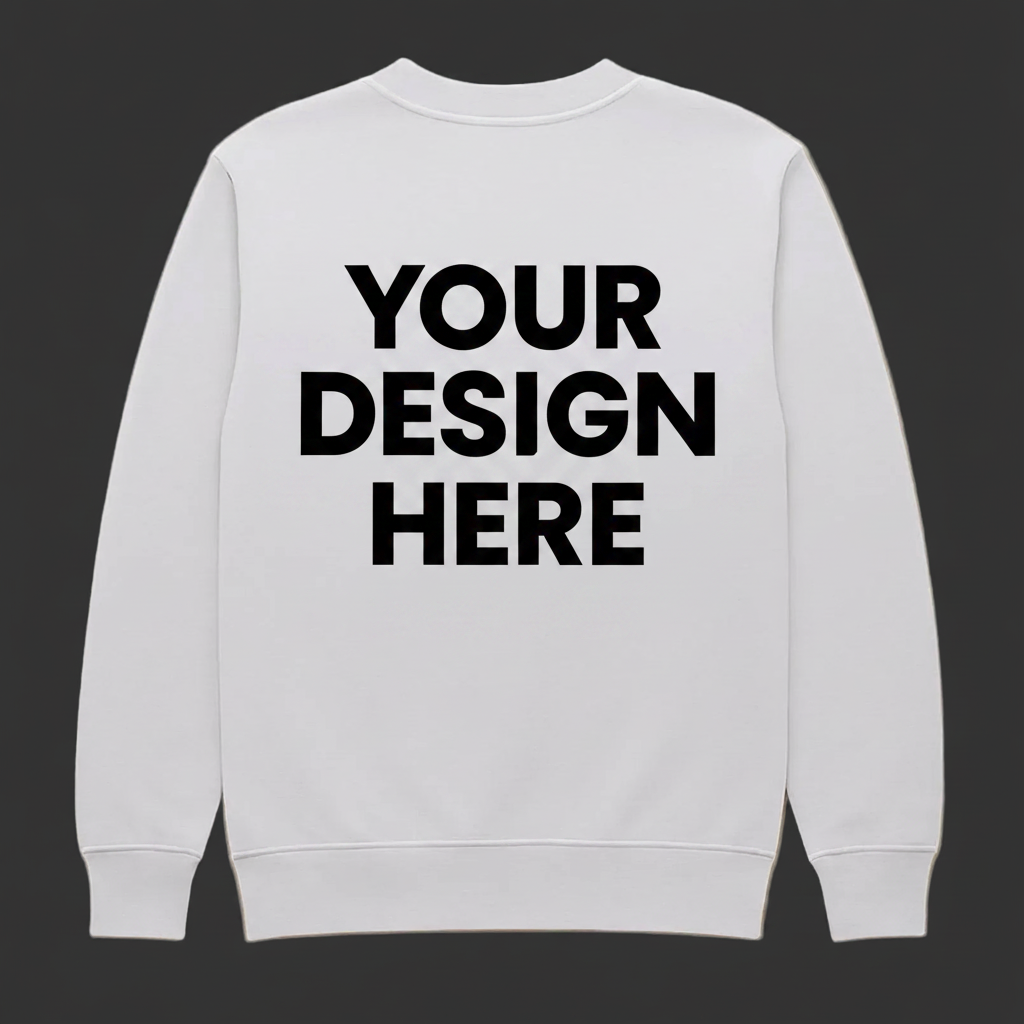 White Sweatshirt Back - Black Text