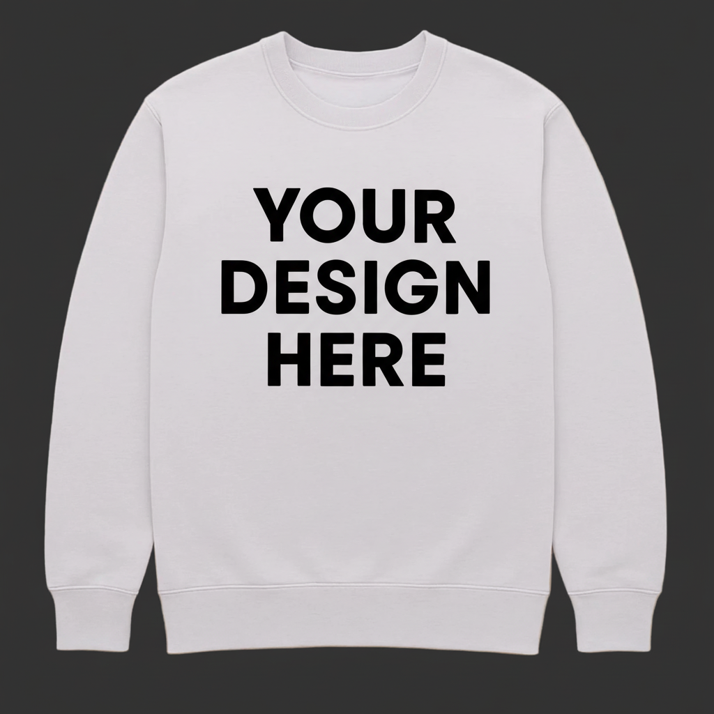 White Sweatshirt Front - Black Text