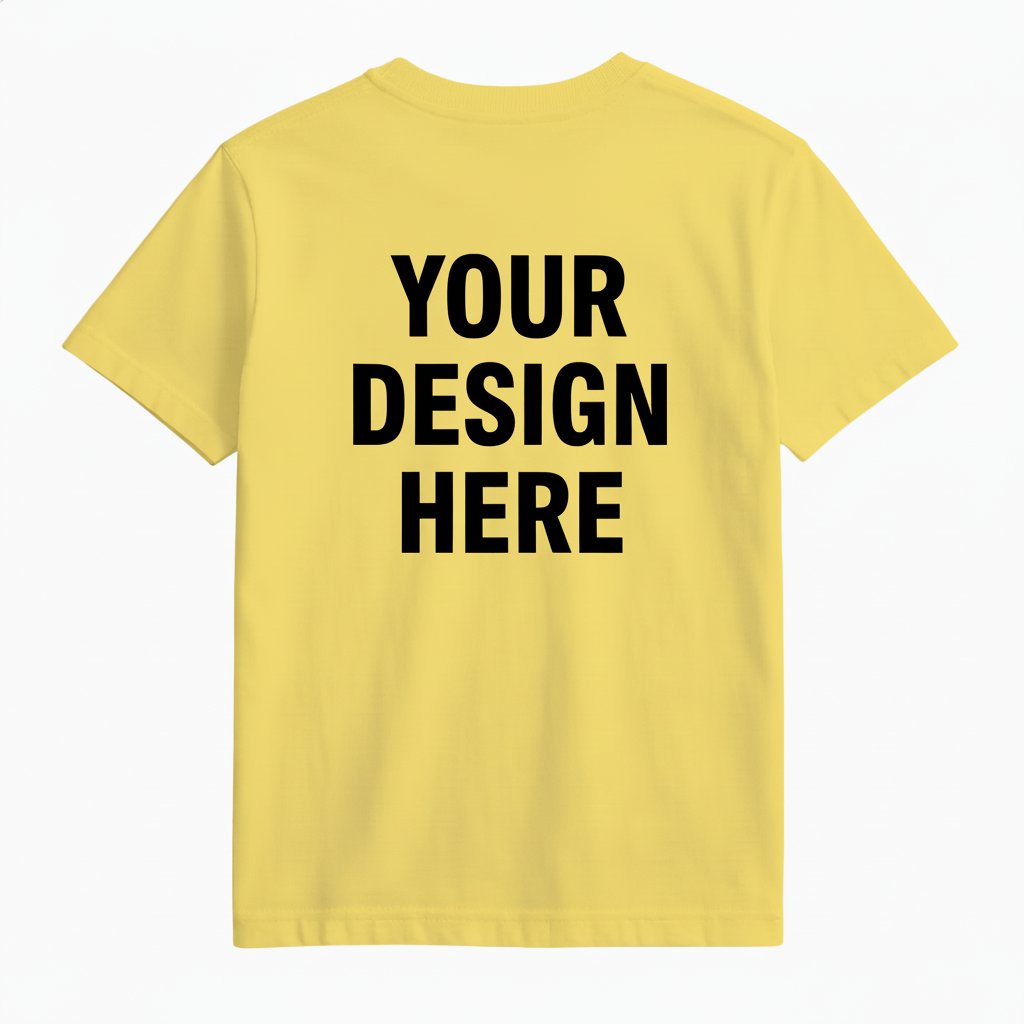 Yellow t-shirt with text